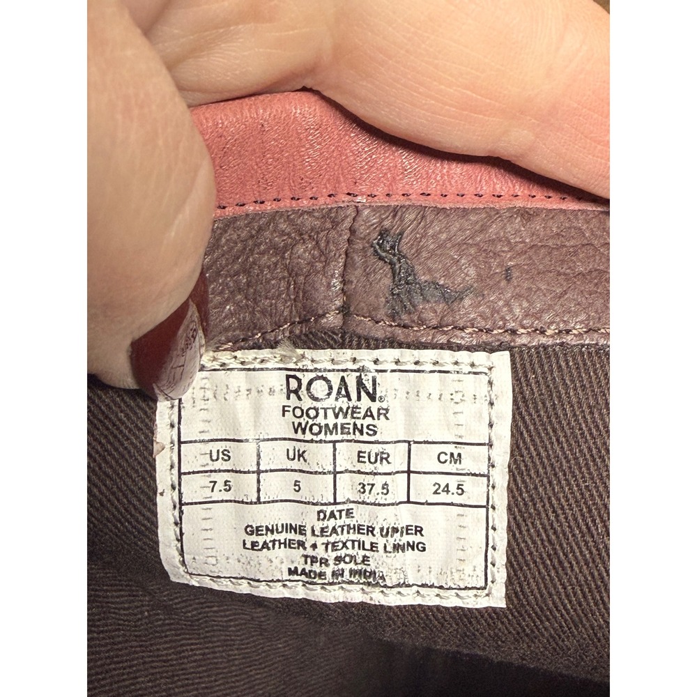 ROAN Footwear Womens Burgundy Leather Buckle Moto Riding Boots Size 7.5 - Picture 6 of 7